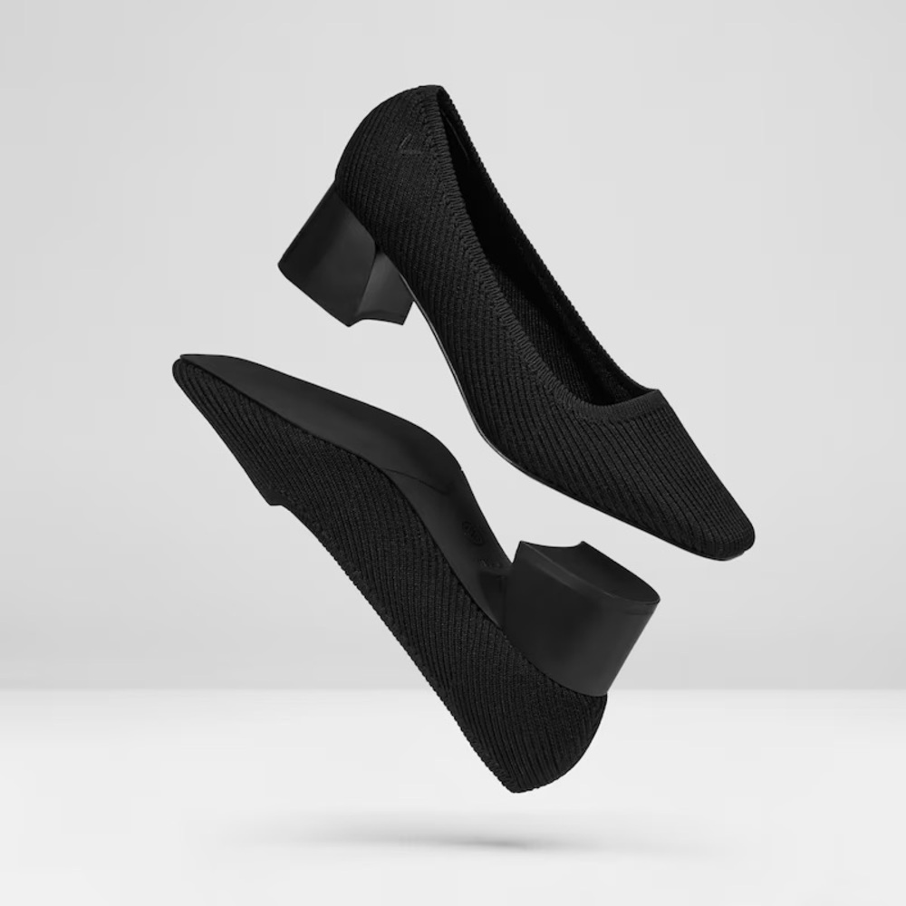 NIB Vivaia Melody 2.0 Sz 10 41.5 Square-Toe Black Heels - Picture 5 of 16